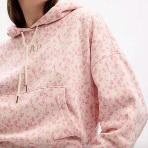 GAP x LOVESHACKFANCY Pink Floral Hoodie Sweatshirt size small